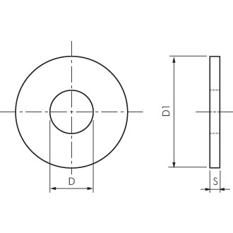 Kotflügelscheibe, 6,4x30mm, Stahl verzinkt